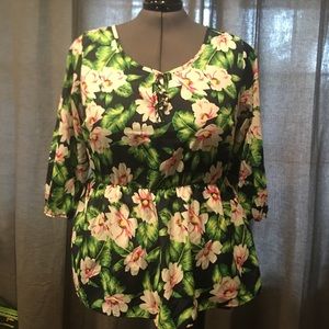 3/4 sleeve polyester blouse